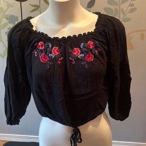 4/$20 Hollister Crop top with embroidery